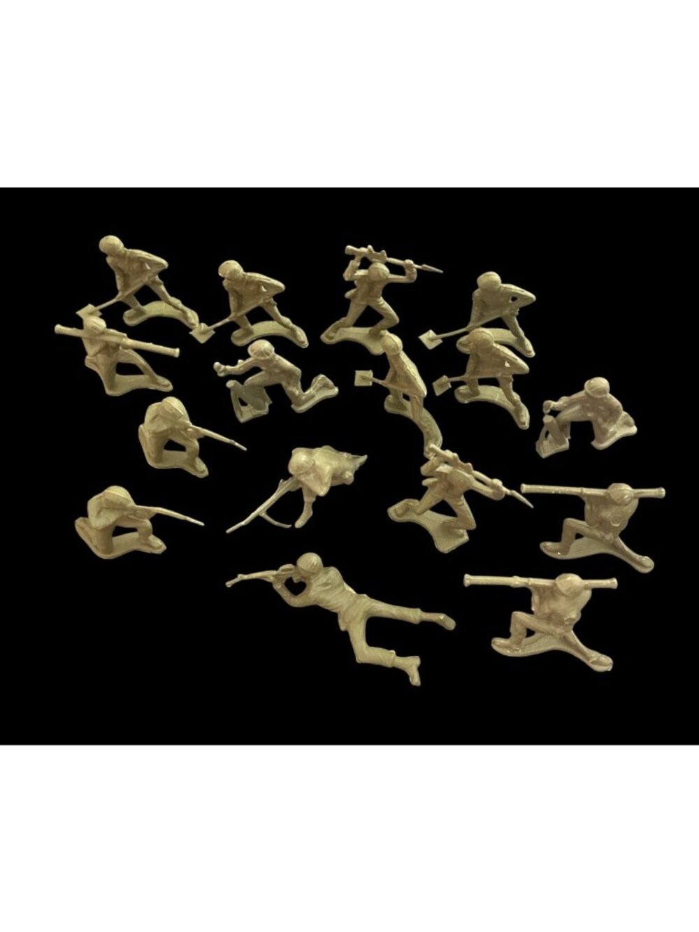 Vtg Tim-Mee Green Plastic Army Soldiers USA 16 Figures Assorted Poses - Picture 3 of 6